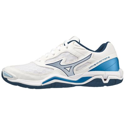 Zapatillas Balonmano Mizuno WAVE Phantom 3 Hombre - Blancos / Azules Oscuro / Azules - Chile M278BG